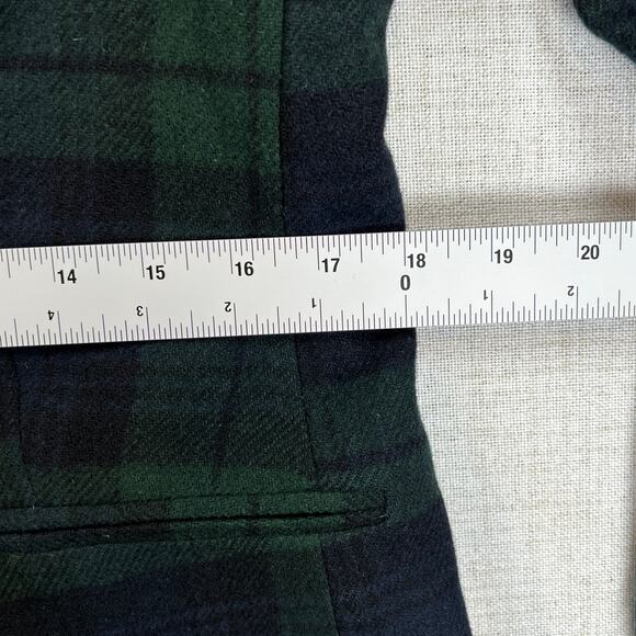 Liz Claiborne Black Watch Plaid Wool Blazer Jacket Womens M Blue Green 2 Button - Picture 4 of 10